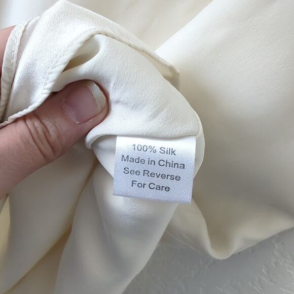 Parker Black Ivory Colorblock 100% Silk Crosby Dress Women's Medium High Neck - Picture 7 of 10